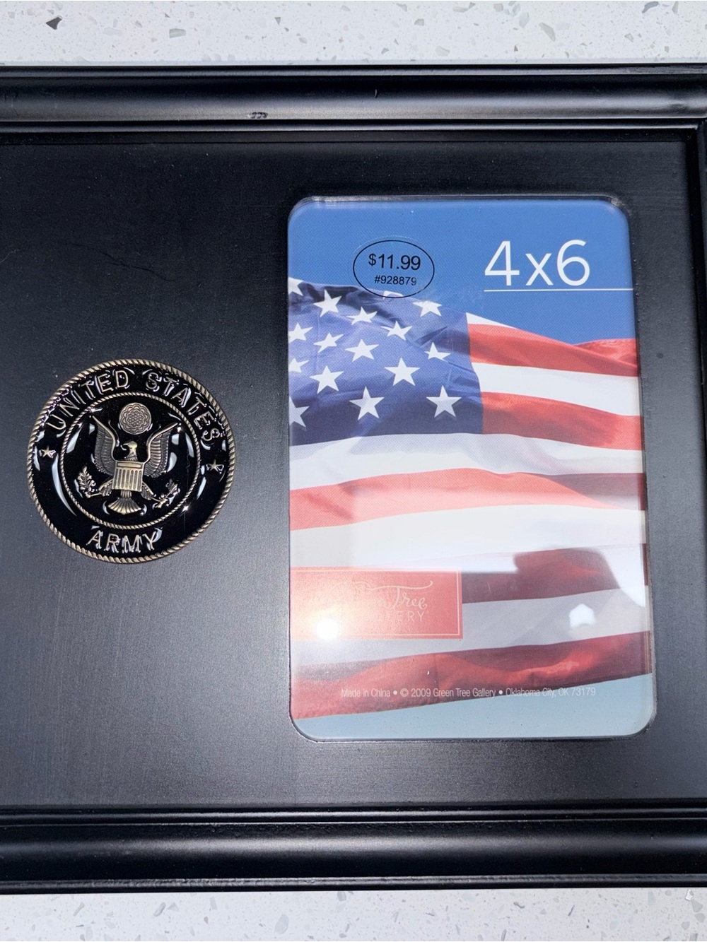 4x6 Black Photo Frame Accent with Army United States Emblem